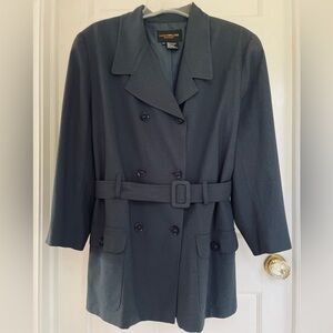 Classic Navy gray double breasted coat size 16W by Harris Wallace woman